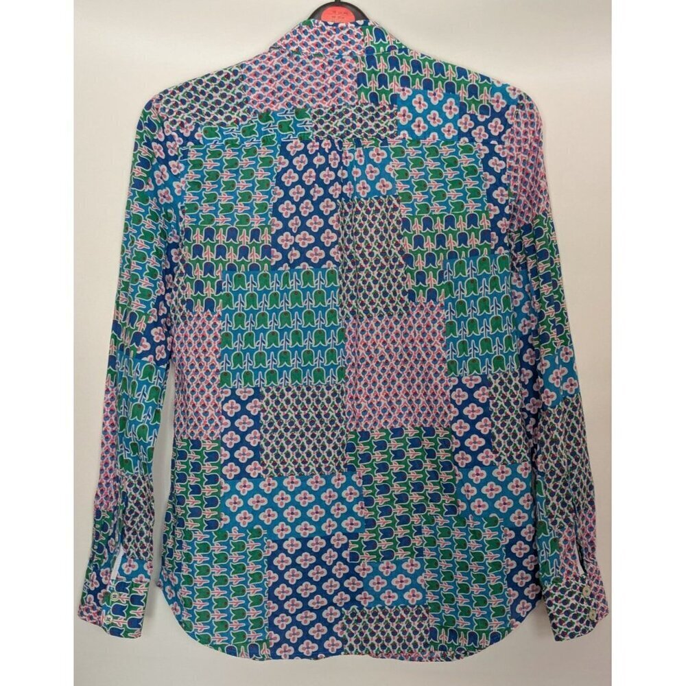 Talbots Tulip Patchwork Button Down Cotton Shirt … - image 3